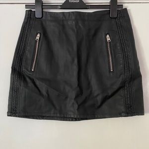Black Pleather Express Mini Skirt